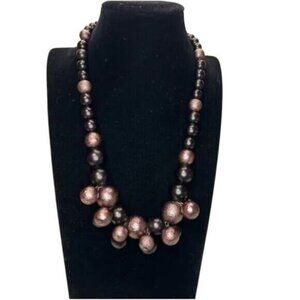Coldwater Creek Brown and bronze Beaded Necklace Adjustable 16-18 Inches